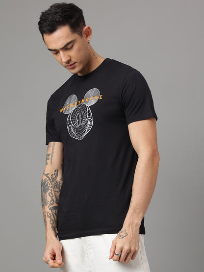 Mickey & Friends Black Tshirt For Men