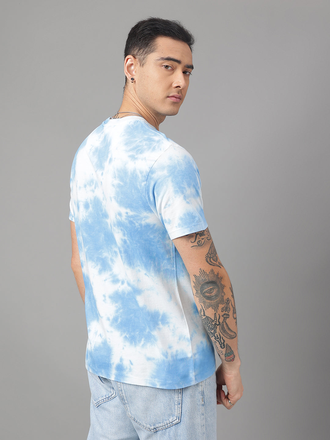 Dragon Ball Z Blue White Tie Dye Tshirt For Men