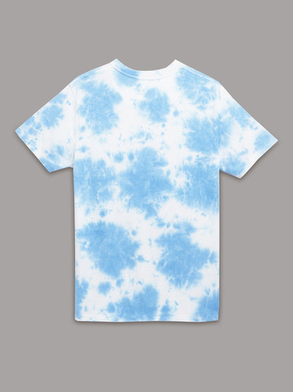 Dragon Ball Z Blue White Tie Dye Tshirt For Men