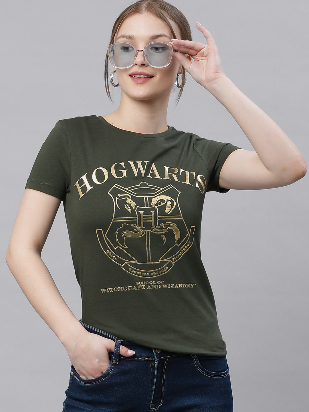 Harry Potter Olive Tshirt For Women