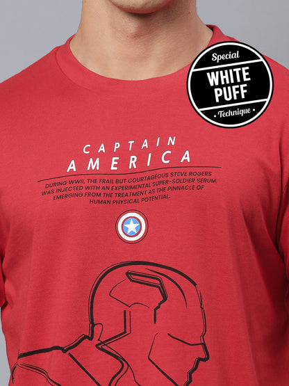 Captain America Red Tshirt For Men