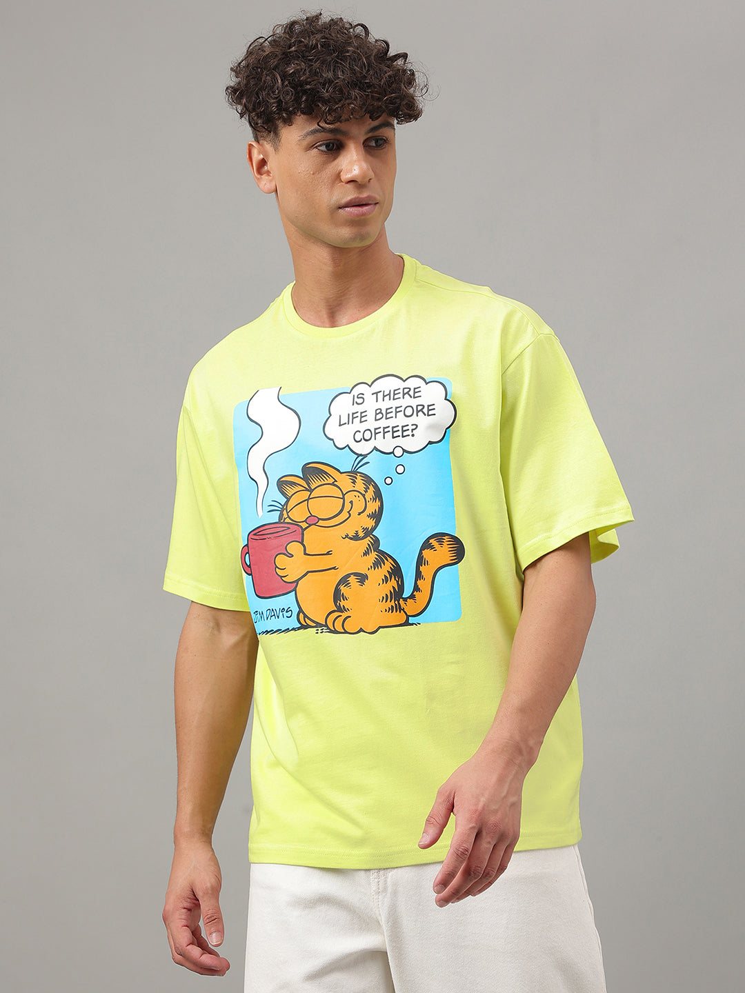 Garfield Green Oversized Tshirt For Men