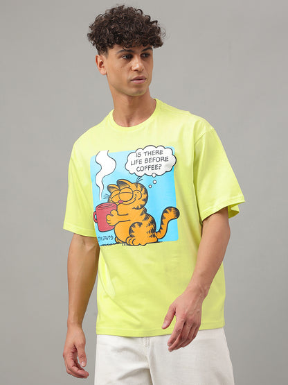 Garfield Green Oversized Tshirt For Men