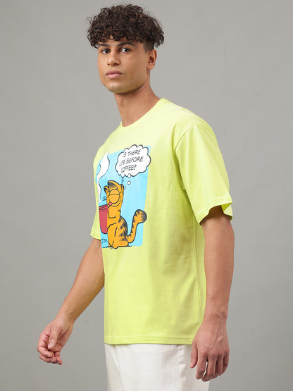 Garfield Green Oversized Tshirt For Men