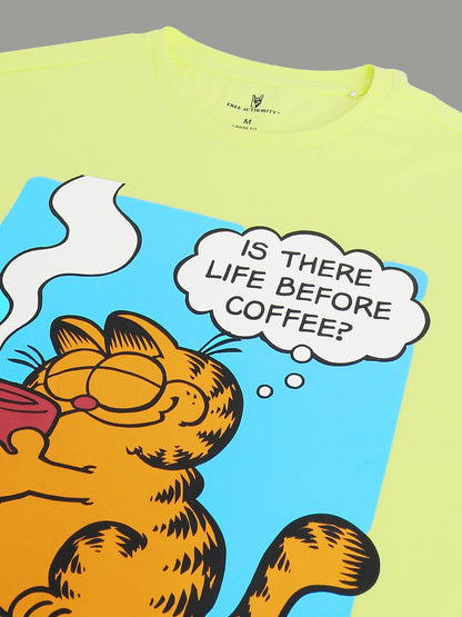 Garfield Green Oversized Tshirt For Men