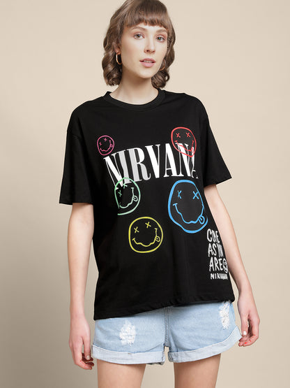 Nirvana Black Tshirt For Women