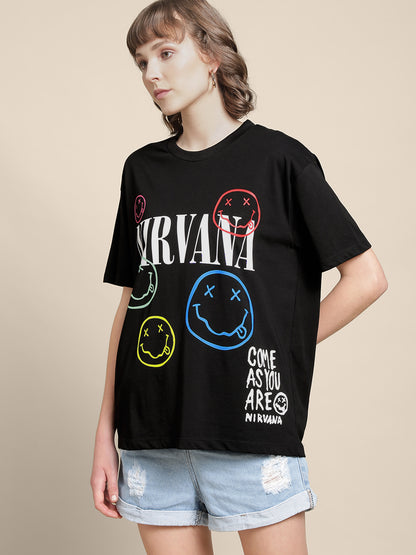 Nirvana Black Tshirt For Women