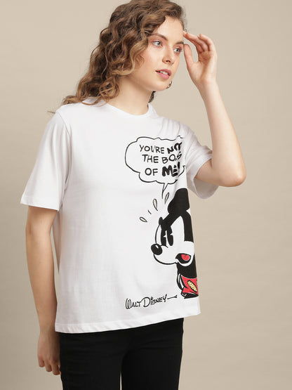 Mickey & Friends White Tshirt For Women