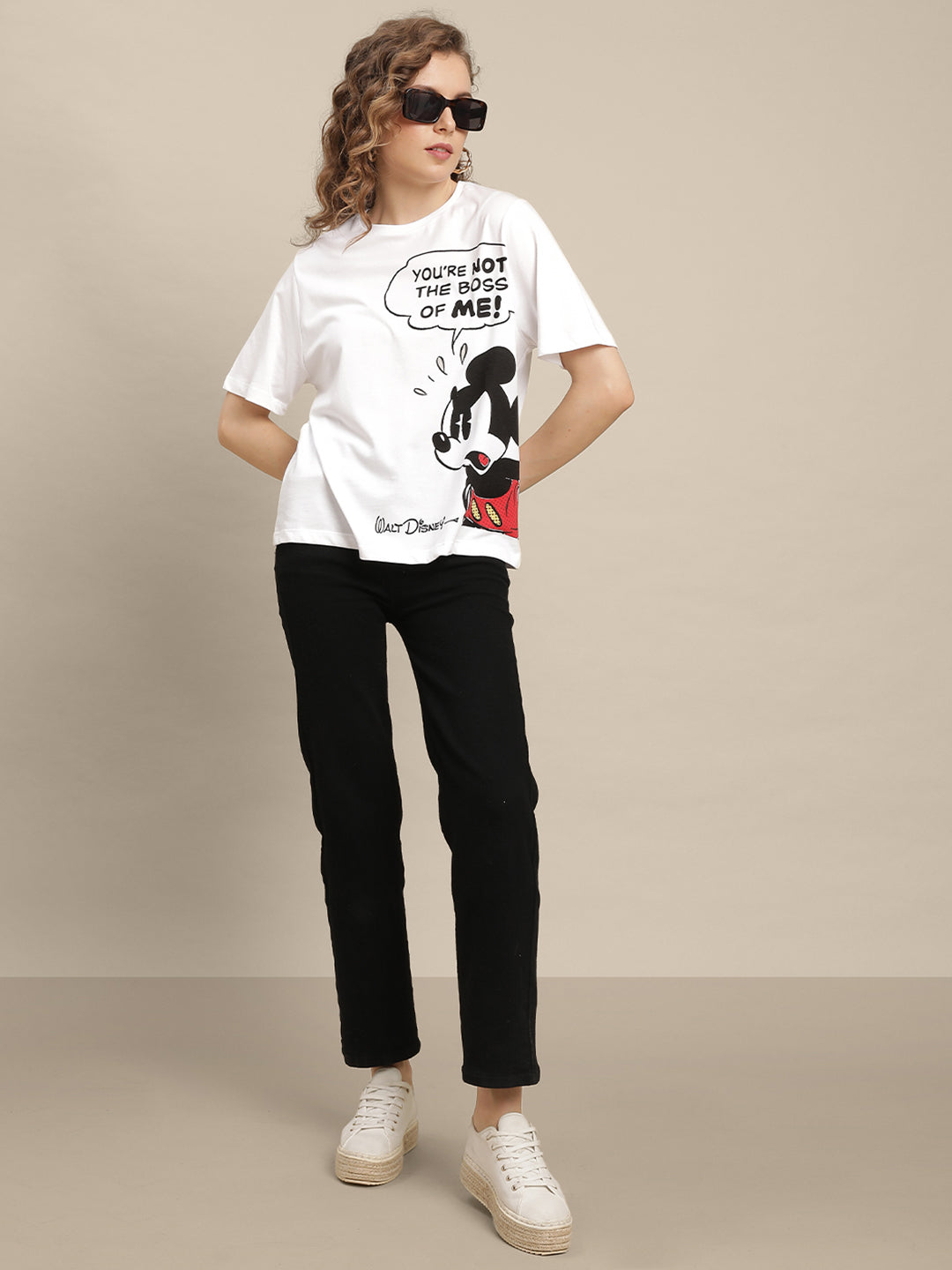 Mickey & Friends White Tshirt For Women