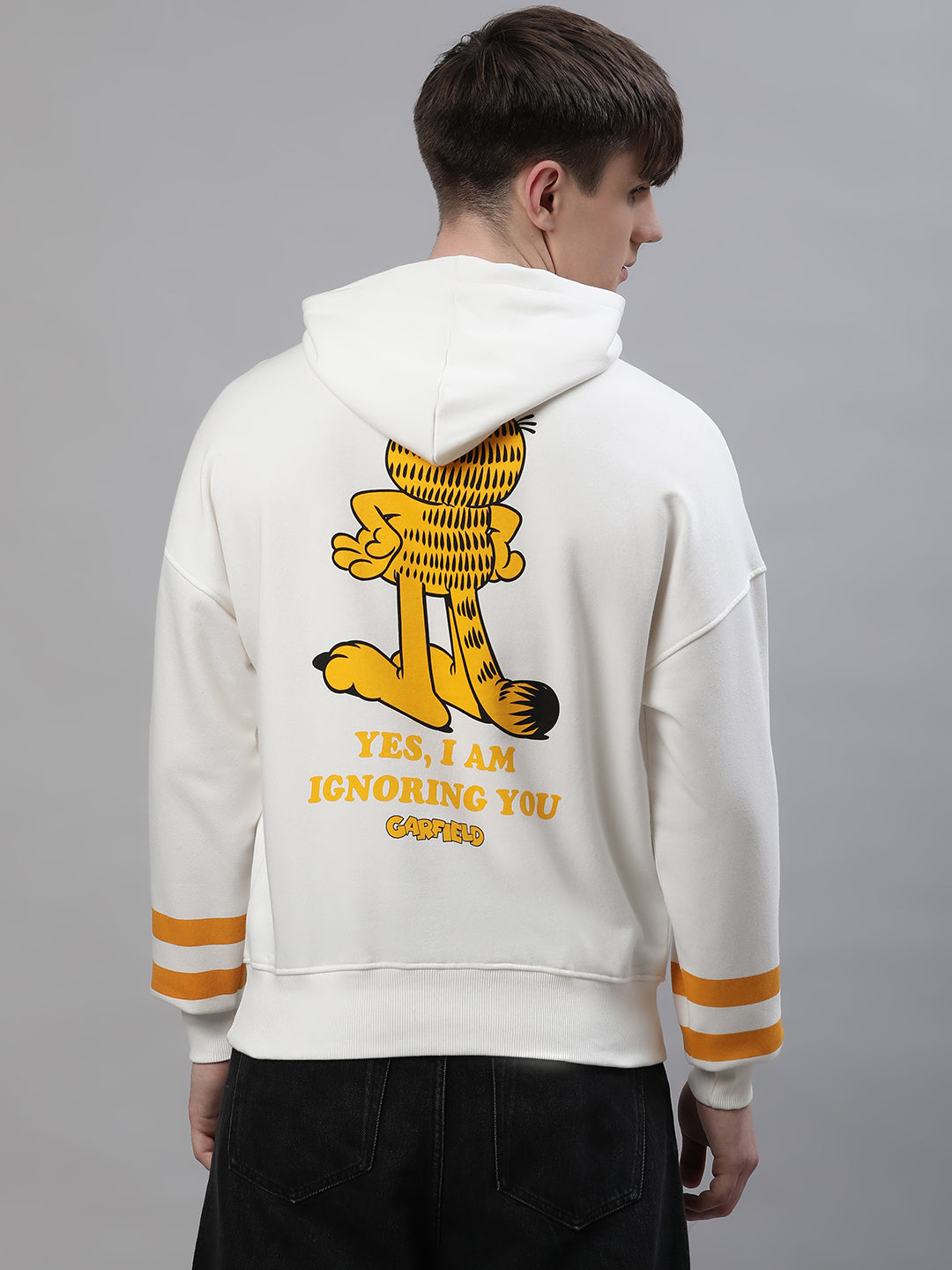 Garfield Oversized Off-White Hoodie For Men