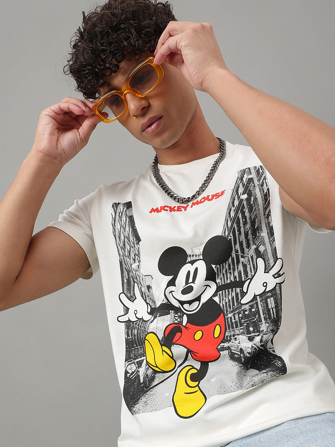 Mickey & Friends Off-White Tshirt For Men