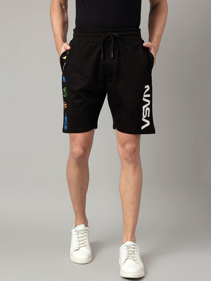 NASA Black Shorts For Men