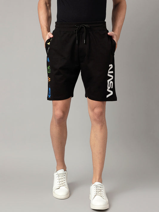 NASA Black Shorts For Men