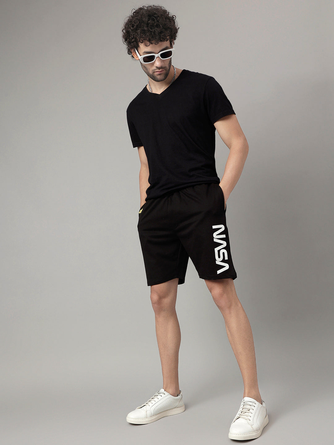 NASA Black Shorts For Men