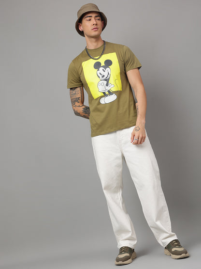 Mickey & Friends Green Tshirt For Men