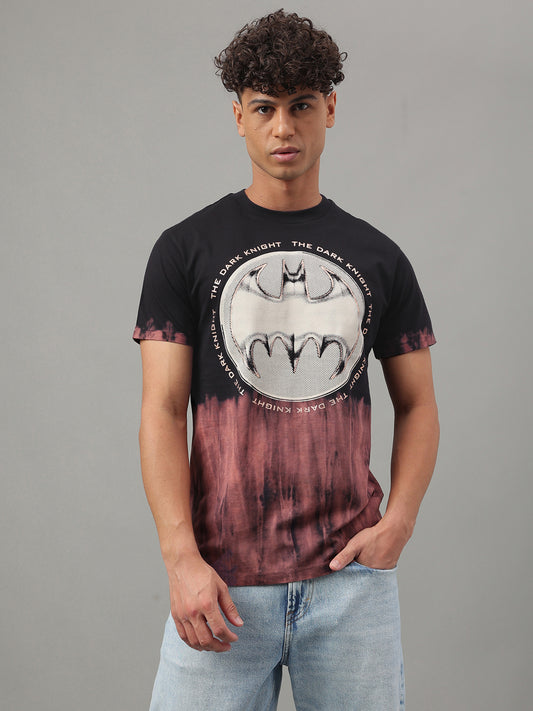 Batman Black & Rust Tye Dye Tshirt For Men