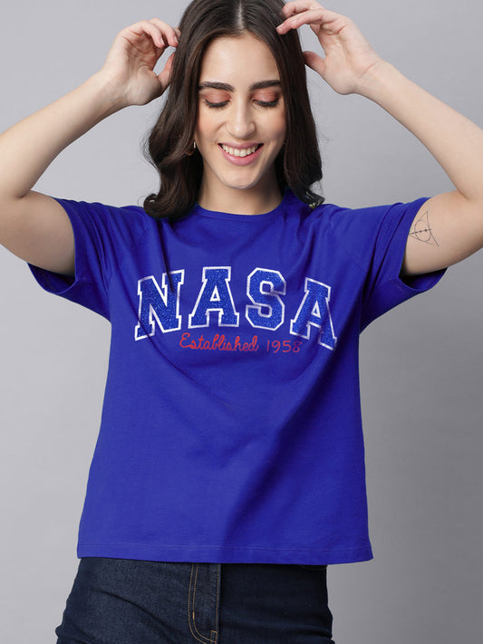 NASA Blue Tshirt For Women