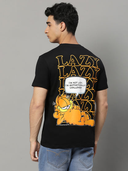 Garfield Black Regular Fit Tshirt For Men