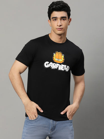 Garfield Black Regular Fit Tshirt For Men