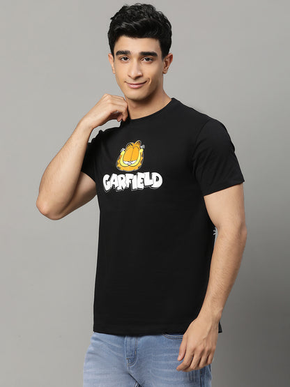 Garfield Black Regular Fit Tshirt For Men