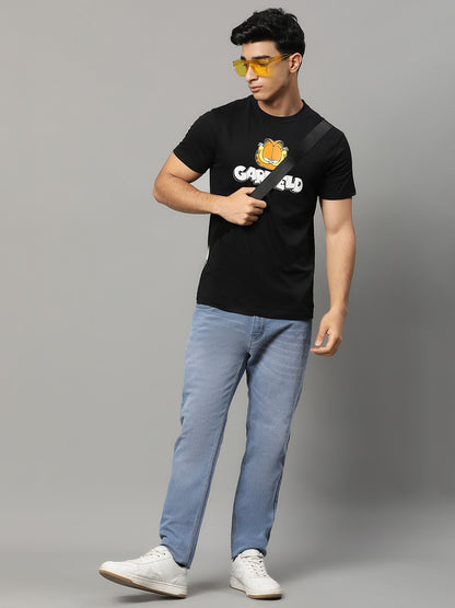 Garfield Black Regular Fit Tshirt For Men