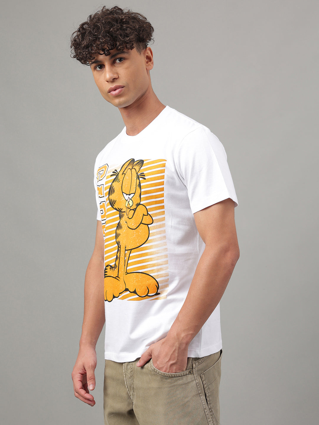 Garfield White Tshirt For Men