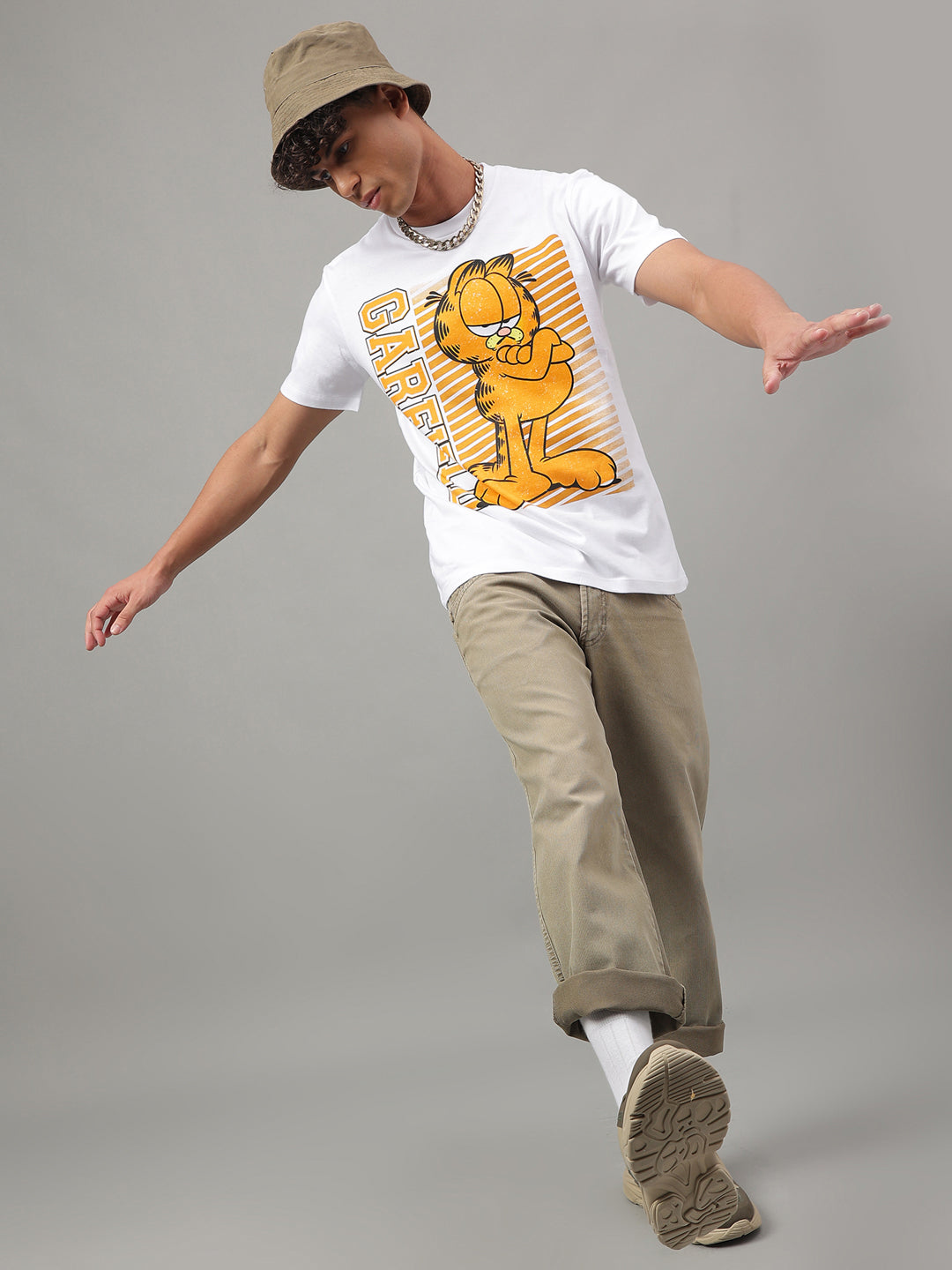 Garfield White Tshirt For Men