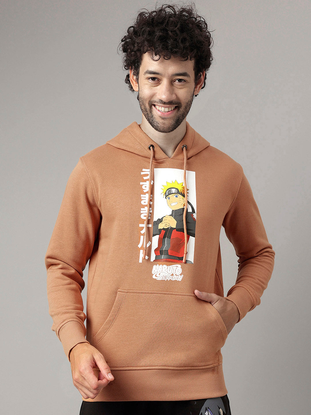 Naruto Cream Hoodie For Men