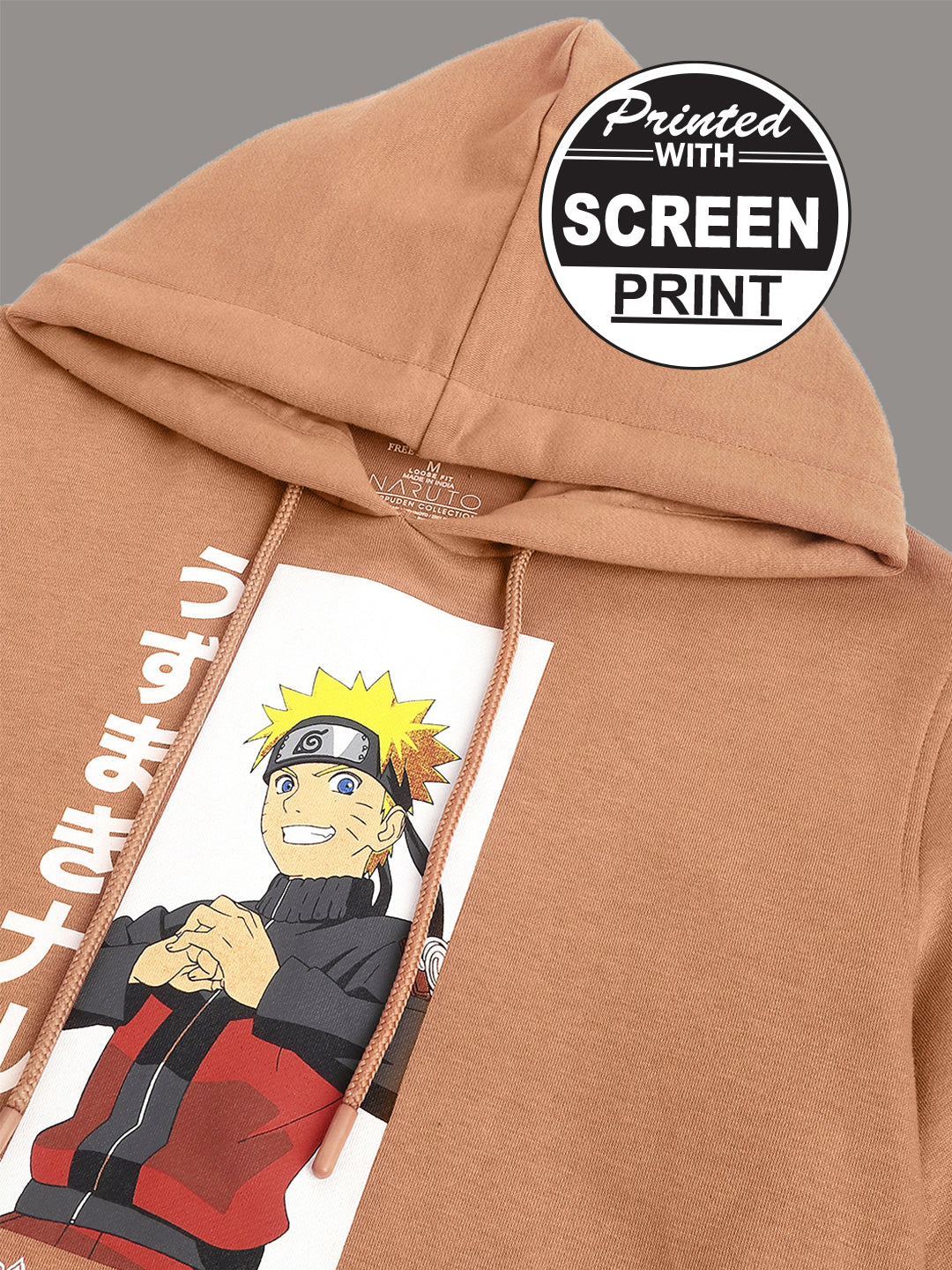 Naruto Cream Hoodie For Men