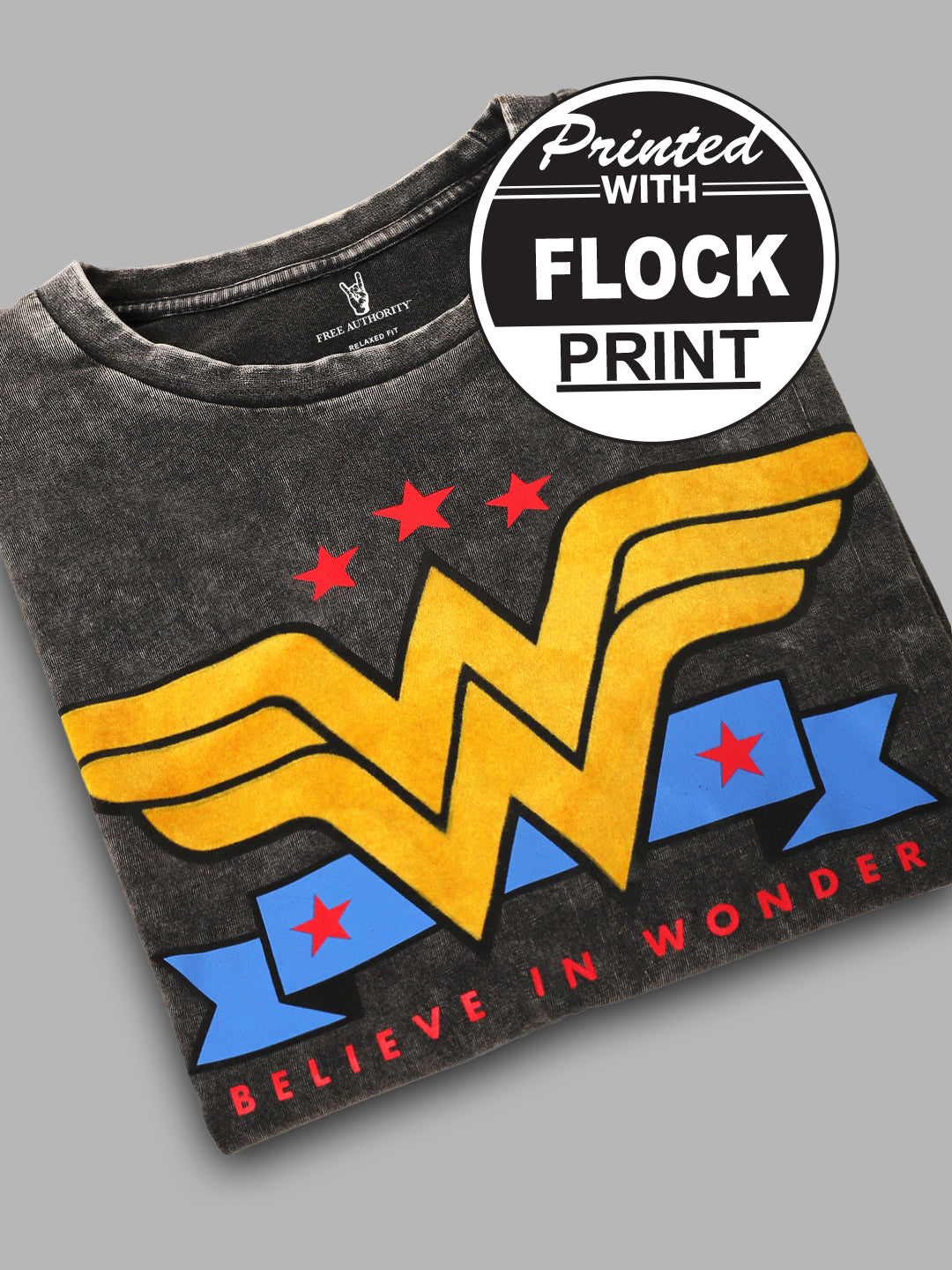 Wonder Woman Relaxed Fit Grey Tshirt For Women