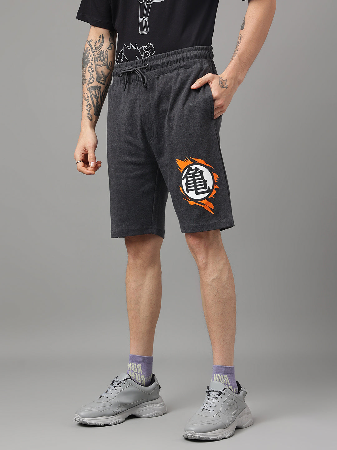 Dragon Ball Z Grey Shorts For Men