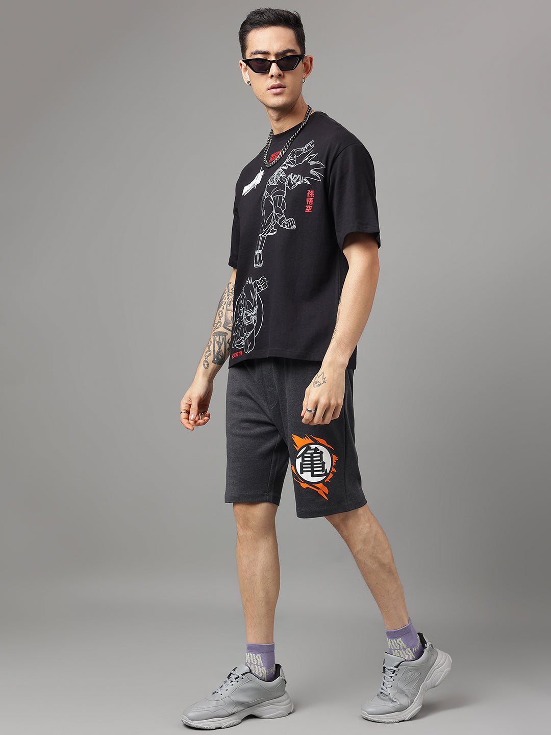 Dragon Ball Z Grey Shorts For Men