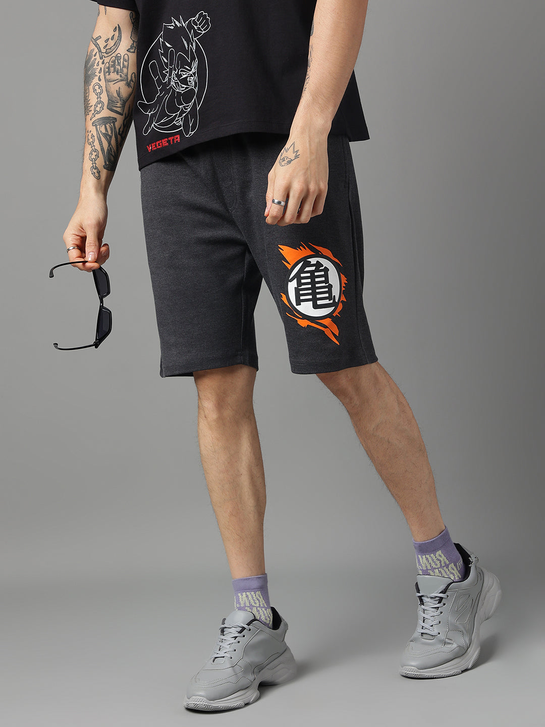 Dragon Ball Z Grey Shorts For Men