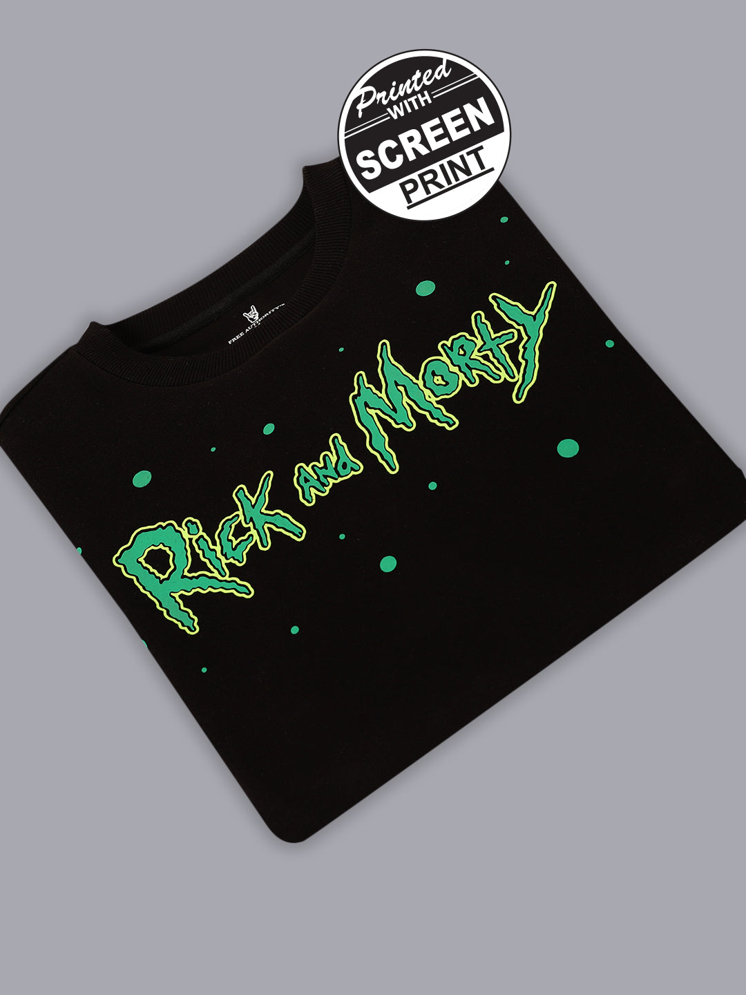 Rick & Morty Oversized Black Sweatshirt For Men