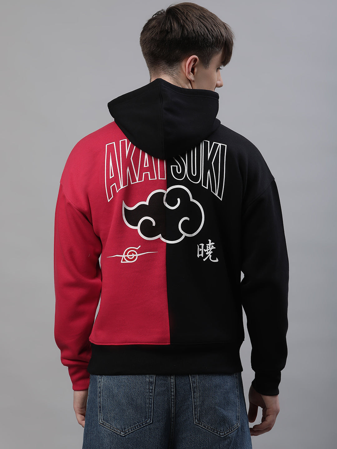 Naruto Oversized Black Hoodie For Men