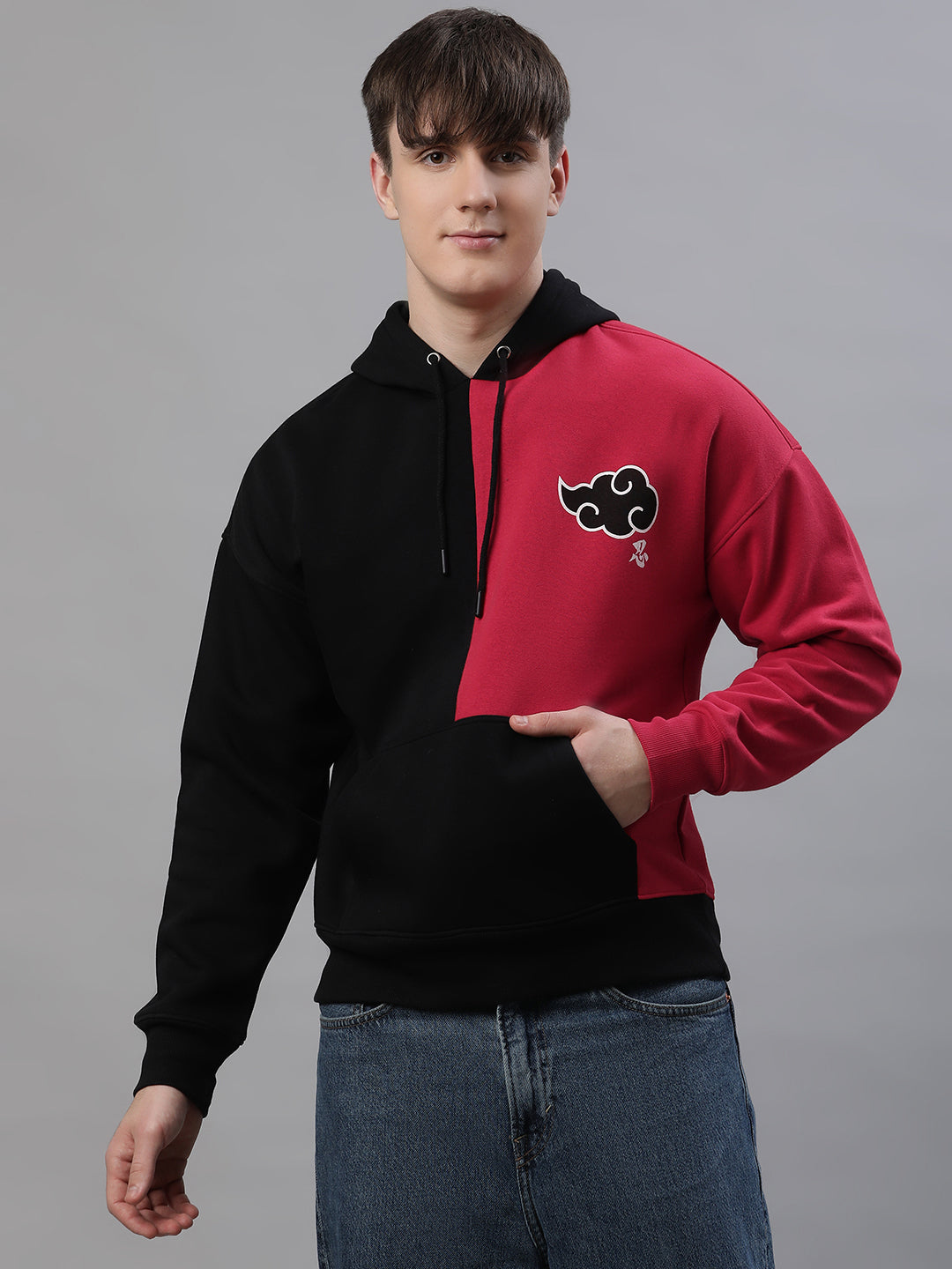 Naruto Oversized Black Hoodie For Men