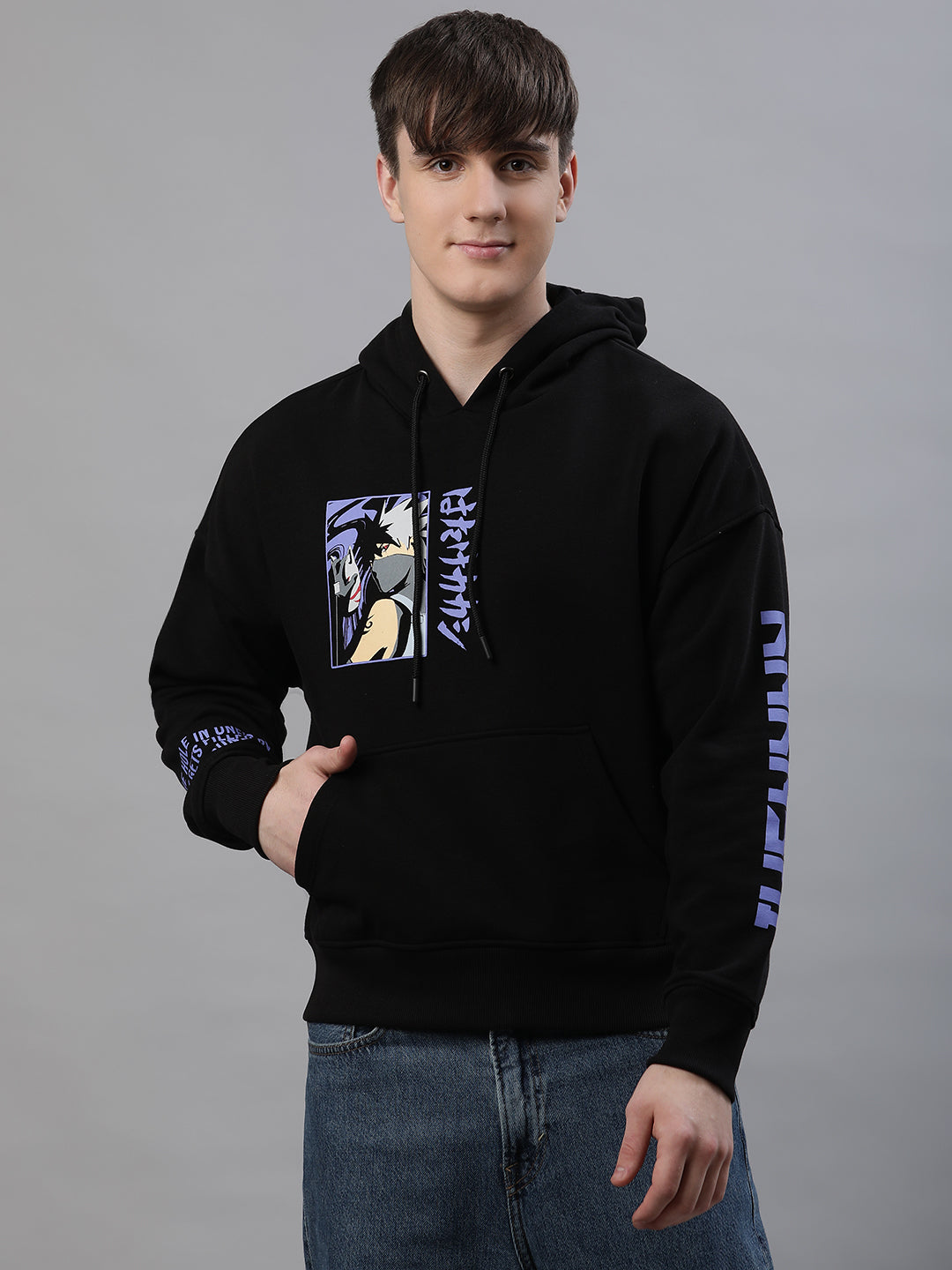 Naruto Oversized Black Hoodie For Men