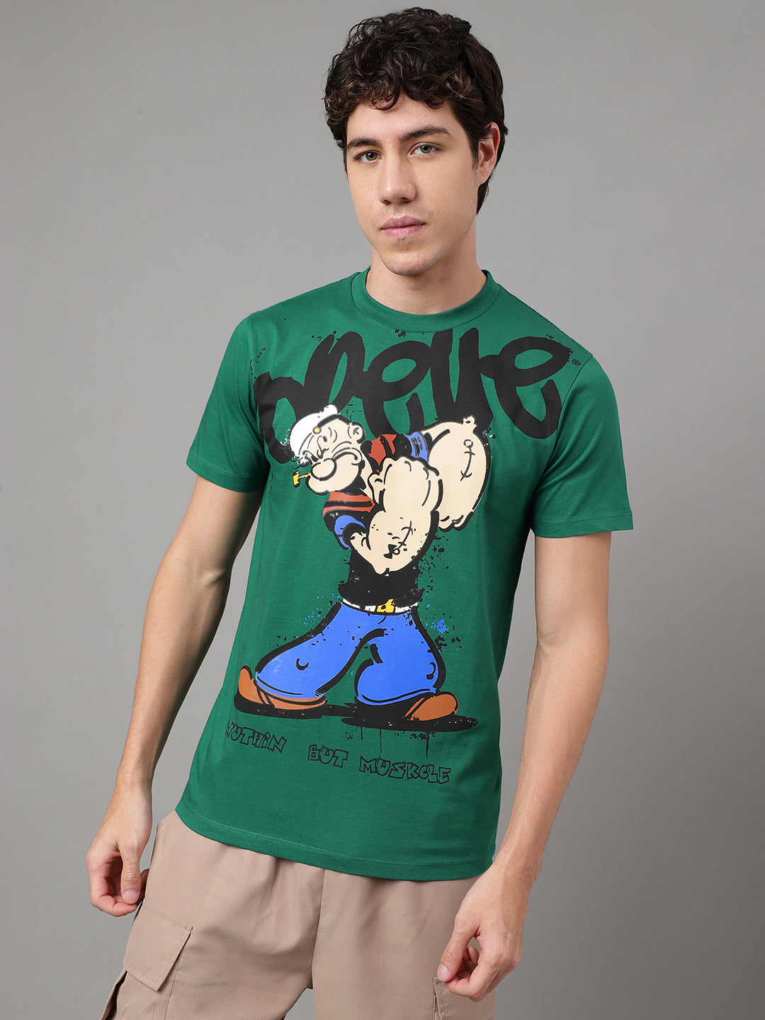 Popeye Green Tshirt For Men