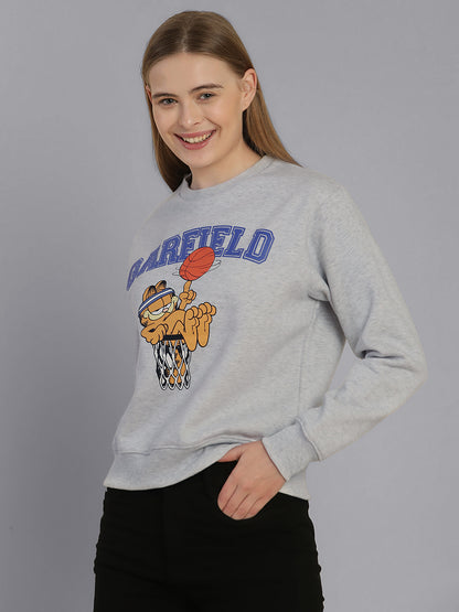 Garfield Grey Relaxed Fit Sweatshirt For Women