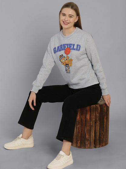 Garfield Grey Relaxed Fit Sweatshirt For Women