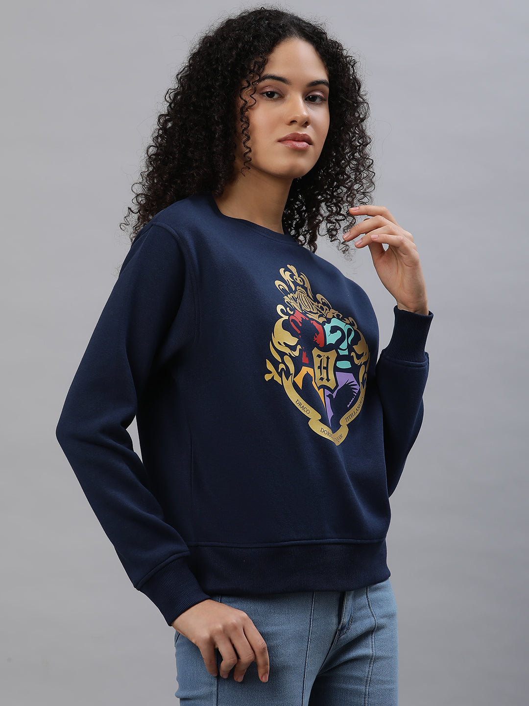 Harry Potter Relaxed Fit Navy Sweatshirt For Women