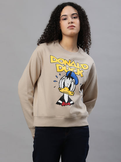 Mickey & Friends Light Brown Sweatshirt For Women