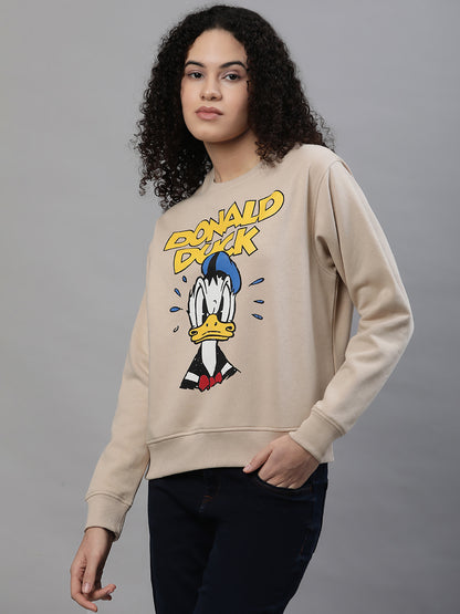 Mickey & Friends Light Brown Sweatshirt For Women