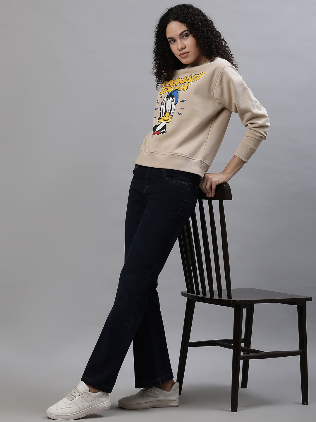 Mickey & Friends Light Brown Sweatshirt For Women