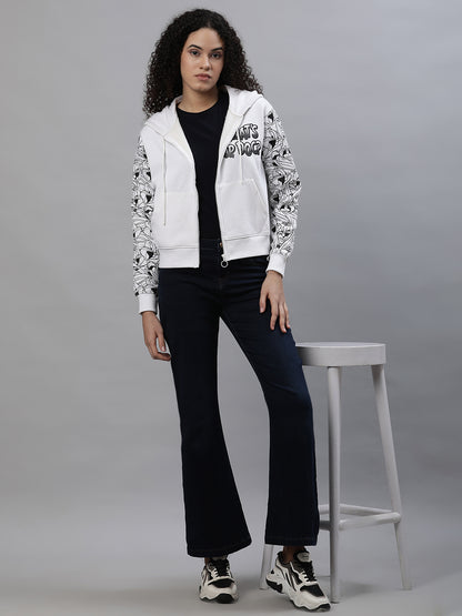 Looney Tunes White Hoodie Jacket Women