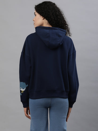 Batman Oversized Navy Hoodie For Women