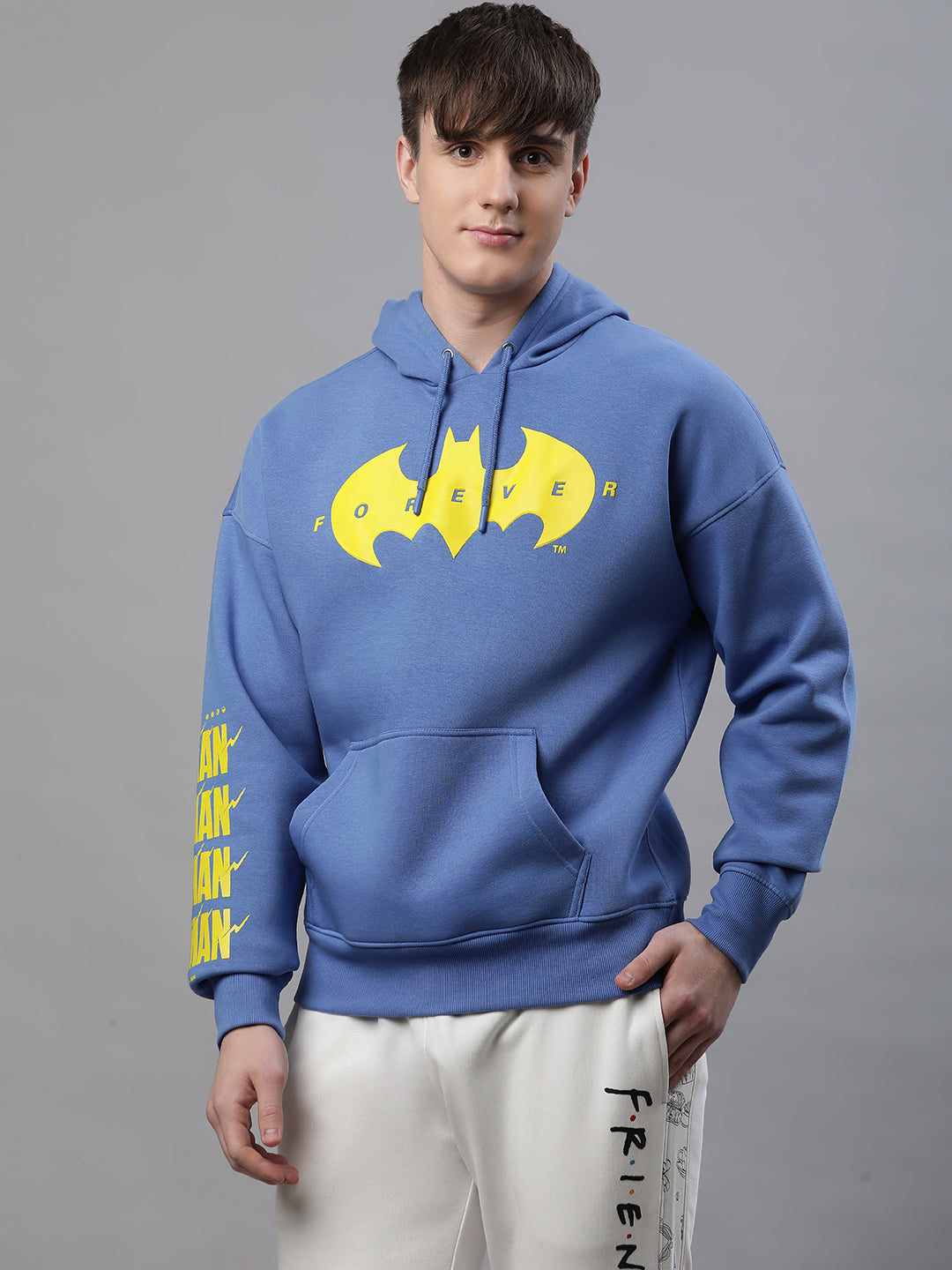 Batman Oversized Blue Hoodie For Men