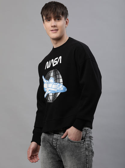 NASA Oversized Black Sweatshirt For Men