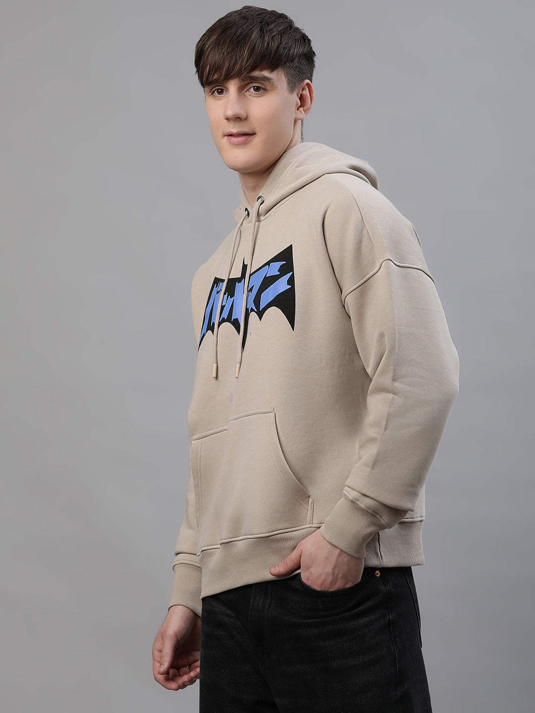 Batman Oversized Light Brown Hoodie For Men