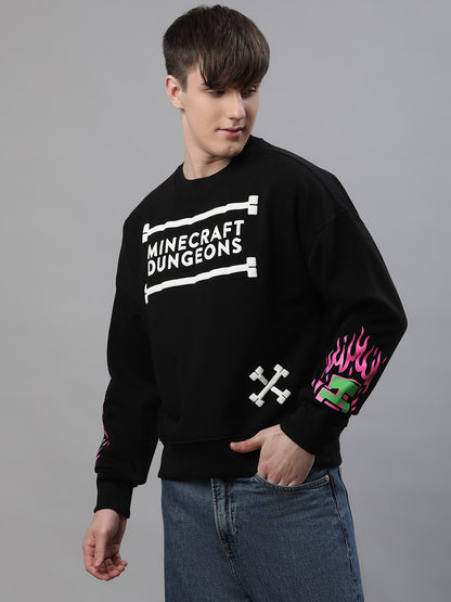 Minecraft Oversized Black Sweatshirt For Men